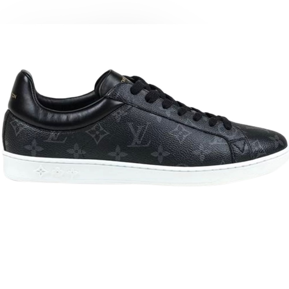 Louis Vuitton Mens Black Leather Low Luxembourg Trainers US 6
